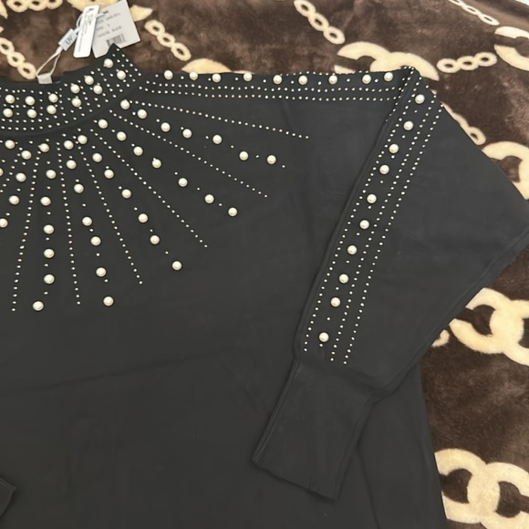 🌺🌺NWT LIV PEARL BLACK SWEATER SIZE L - Picture 7 of 10